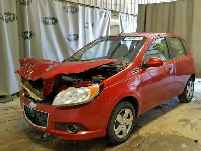 KL1TD6DE2BB158459 - 2011 CHEVROLET AVEO LS RED photo 2