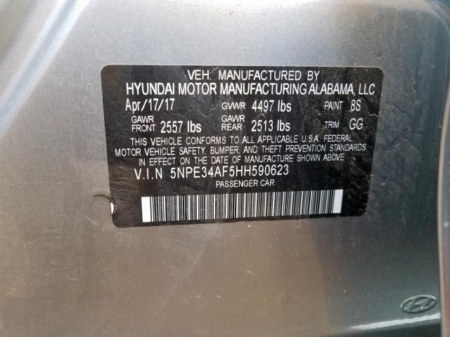 5NPE34AF5HH590623 - 2017 HYUNDAI SONATA SPORT  photo 10