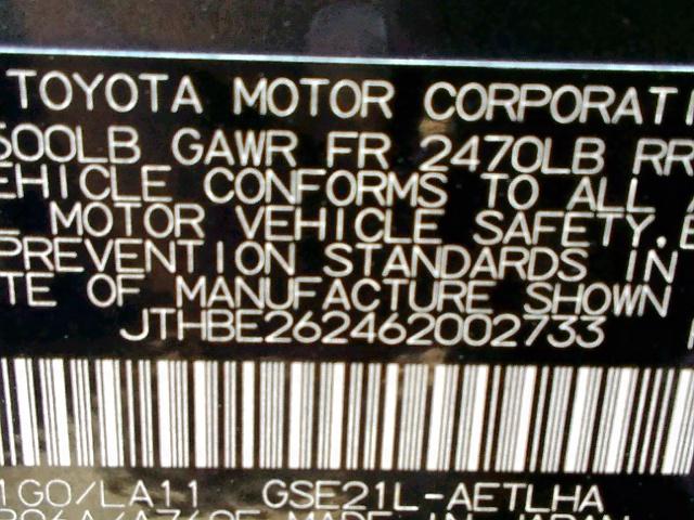 JTHBE262462002733 - 2006 LEXUS IS 350 GRAY photo 10