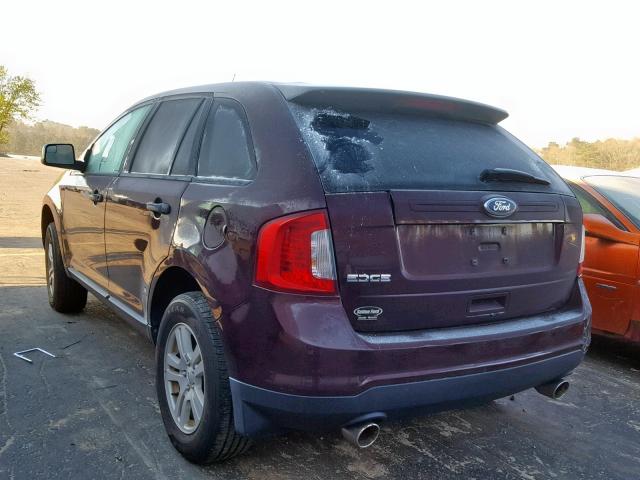 2FMDK3GC7BBA05013 - 2011 FORD EDGE SE MAROON photo 3