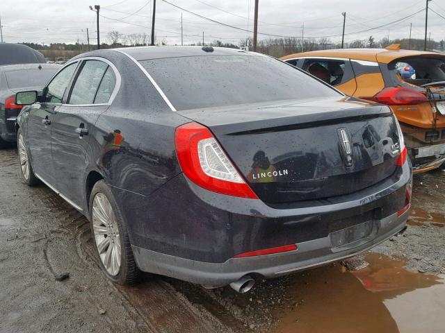 1LNHL9FT4DG604062 - 2013 LINCOLN MKS BLACK photo 3