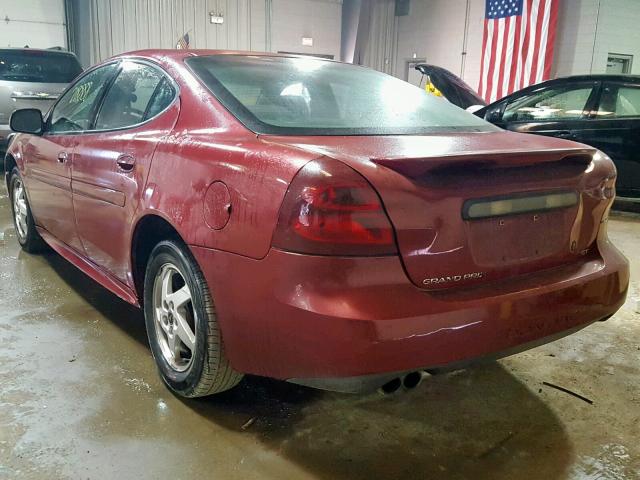 2G2WS542841293187 - 2004 PONTIAC GRAND PRIX BURGUNDY photo 3