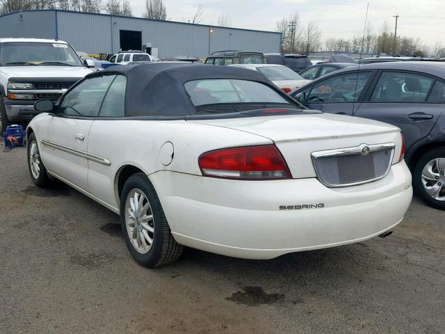 1C3EL55U71N692255 - 2001 CHRYSLER SEBRING LX WHITE photo 3