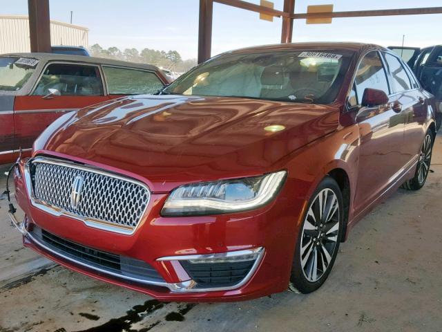 3LN6L5E90KR611344 - 2019 LINCOLN MKZ RESERV MAROON photo 2