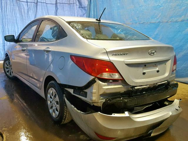 KMHCT4AE5HU174491 - 2017 HYUNDAI ACCENT SE SILVER photo 3