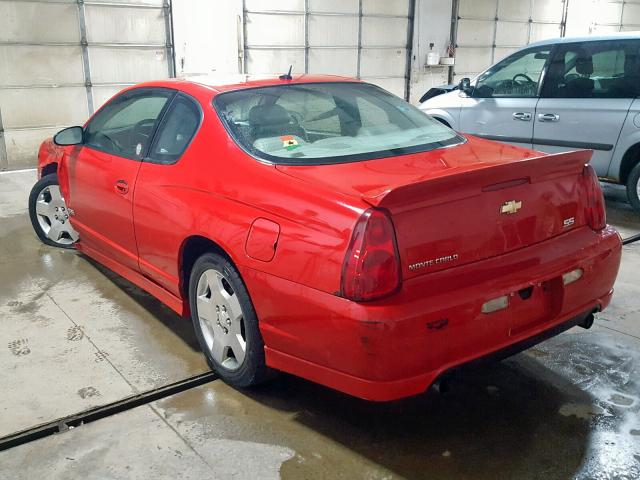 2G1WL16C069424214 - 2006 CHEVROLET MONTE CARL 红色 照片 3