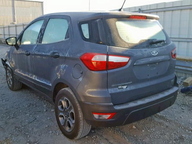 MAJ3P1RE7JC195937 - 2018 FORD ECOSPORT S GRAY photo 3