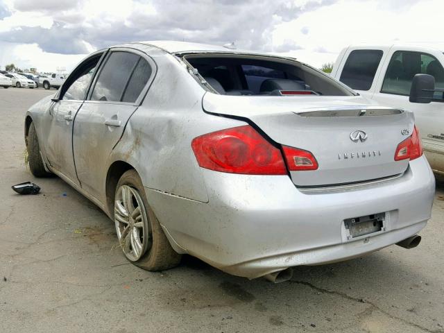 JN1DV6AP9BM831092 - 2011 INFINITI G25 BASE SILVER photo 3