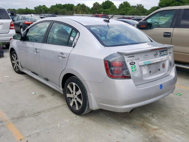 3N1AB6APXBL703465 - 2011 NISSAN SENTRA 2.0 SILVER photo 3