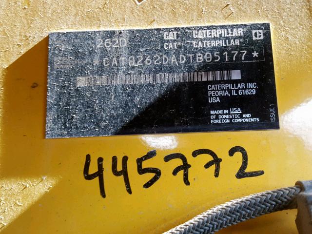 CAT0262DADTB05177 - 2016 CATERPILLAR SKID STEER YELLOW photo 10