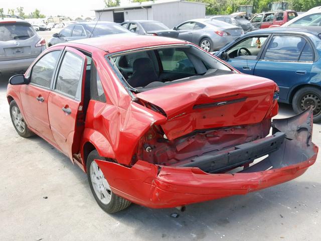 1FAFP34N37W236233 - 2007 FORD FOCUS ZX4 RED photo 3