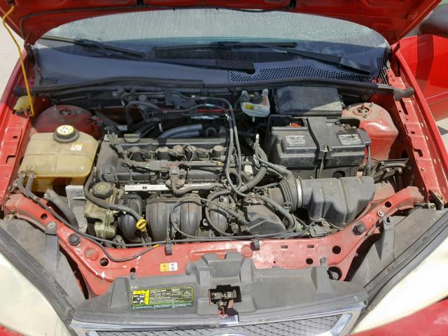 1FAFP34N37W236233 - 2007 FORD FOCUS ZX4 RED photo 7