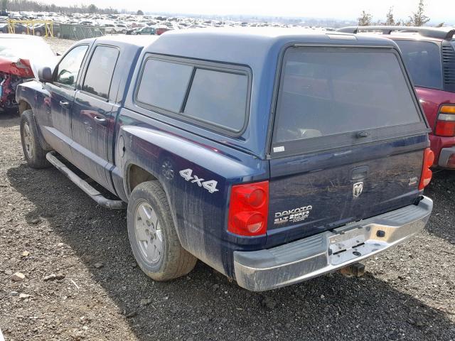 1D7HW48N25S137130 - 2005 DODGE DAKOTA QUA BLUE photo 3