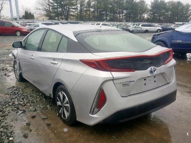 JTDKARFP1J3086479 - 2018 TOYOTA PRIUS PRIM 银色 照片 3