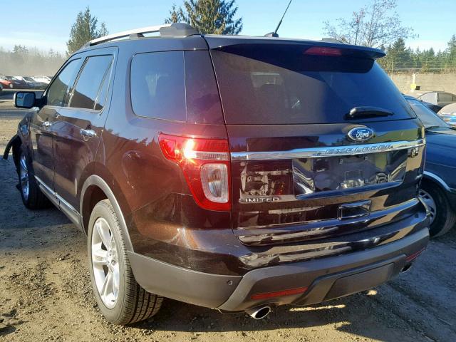 1FM5K8F81DGC68270 - 2013 FORD EXPLORER L PURPLE photo 3