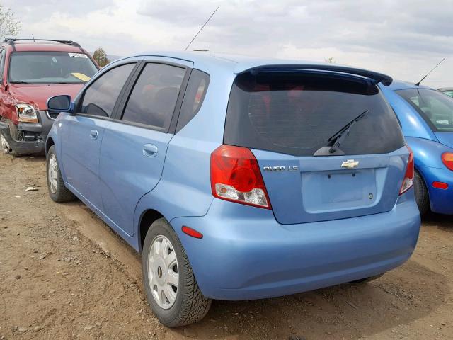 KL1TD62655B388514 - 2005 CHEVROLET AVEO BASE Көк фото 3