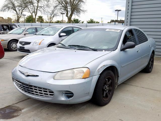 1C3EL46R22N335054 - 2002 CHRYSLER SEBRING LX BLUE photo 2