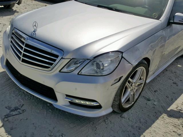 WDDHF9BB6DA725211 - 2013 MERCEDES-BENZ E 550 4MAT SILVER photo 9