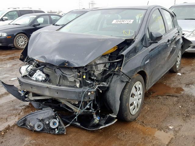 JTDKDTB31C1022772 - 2012 TOYOTA PRIUS C BLACK photo 2