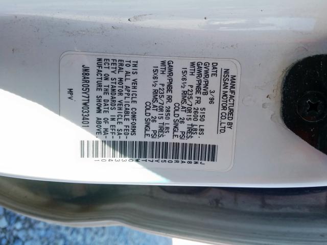 JN8AR05Y7TW033401 - 1996 NISSAN PATHFINDER LE  照片 10