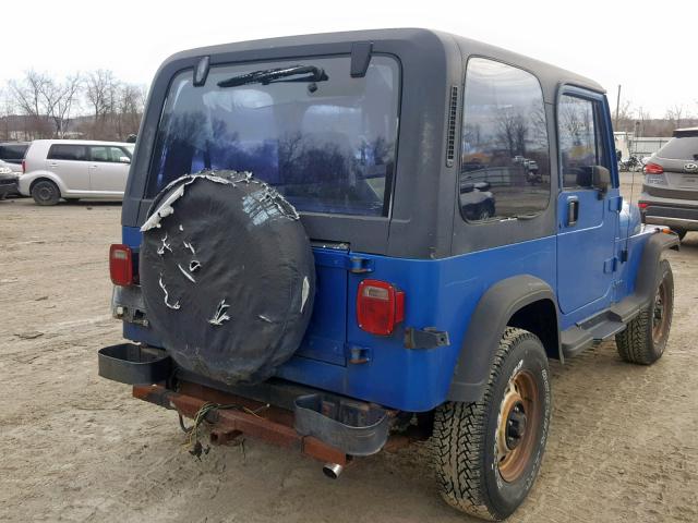 1J4FY19P6PP243445 - 1993 JEEP WRANGLER / BLUE photo 4