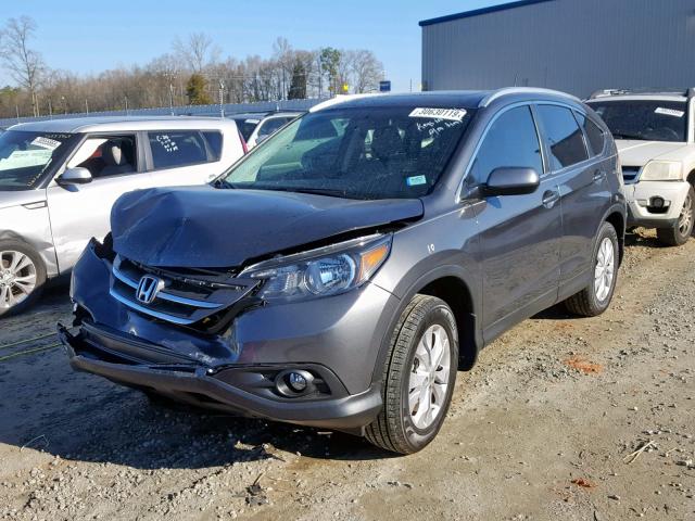 2HKRM4H70DH666059 - 2013 HONDA CR-V EXL GRAY photo 2