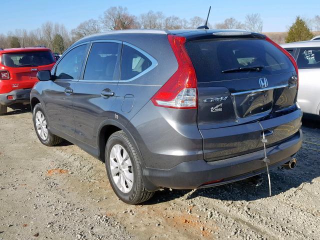 2HKRM4H70DH666059 - 2013 HONDA CR-V EXL GRAY photo 3