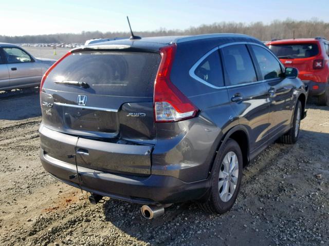 2HKRM4H70DH666059 - 2013 HONDA CR-V EXL GRAY photo 4