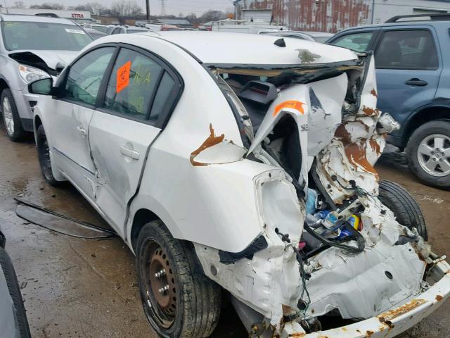 3N1AB6AP2AL725796 - 2010 NISSAN SENTRA 2.0 WHITE photo 3