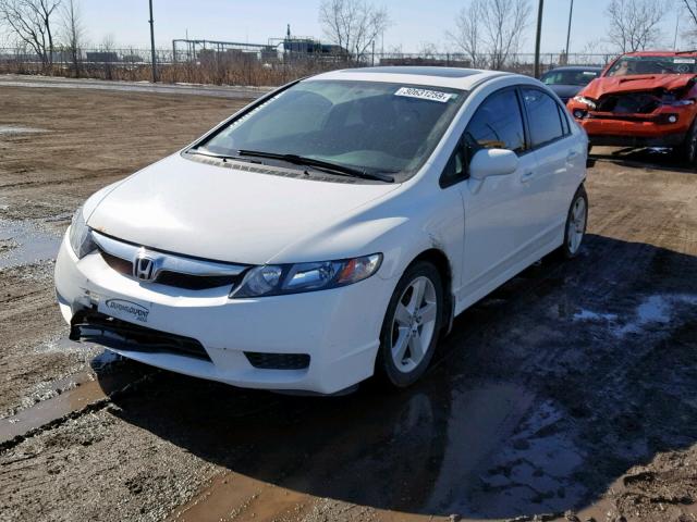 2HGFA15699H107973 - 2009 HONDA CIVIC LX-S WHITE photo 2