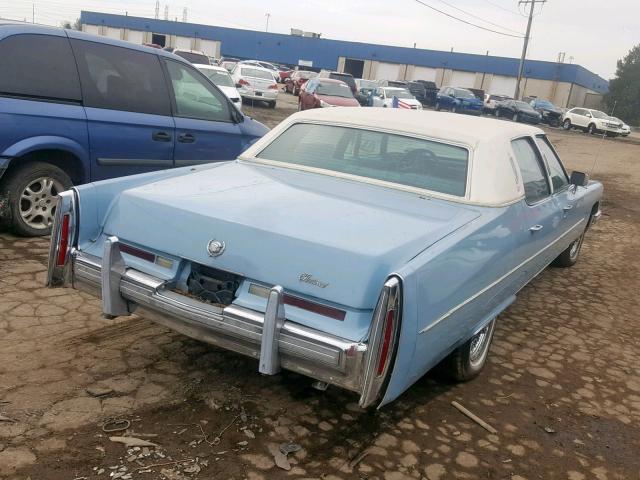 6B69S50211148 - 1975 CADILLAC FLEETWOOD BLUE photo 4