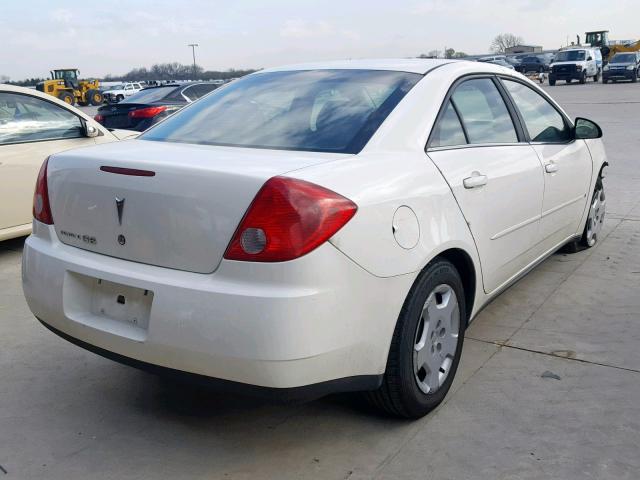 1G2ZF58B874108205 - 2007 PONTIAC G6 VALUE L WHITE photo 4