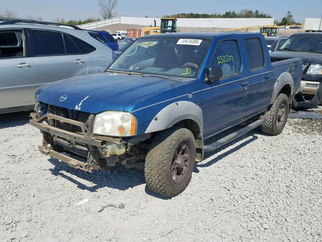 1N6ED27T22C350895 - 2002 NISSAN FRONTIER C BLUE photo 2