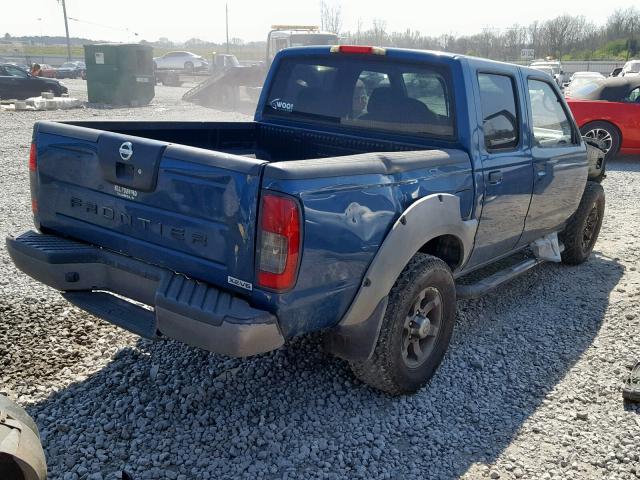 1N6ED27T22C350895 - 2002 NISSAN FRONTIER C BLUE photo 4