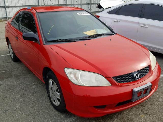 1HGEM22195L050852 - 2005 HONDA CIVIC DX V RED photo 1