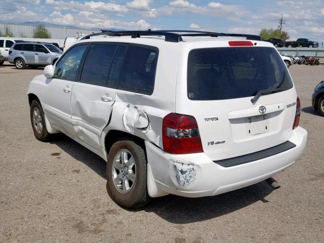 JTEEP21A650125429 - 2005 TOYOTA HIGHLANDER WHITE photo 3