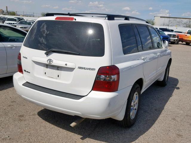 JTEEP21A650125429 - 2005 TOYOTA HIGHLANDER WHITE photo 4