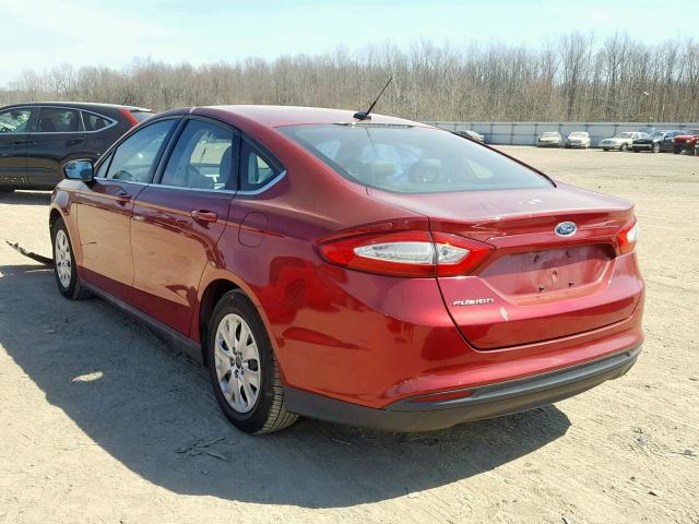 3FA6P0G75DR253299 - 2013 FORD FUSION S RED photo 3