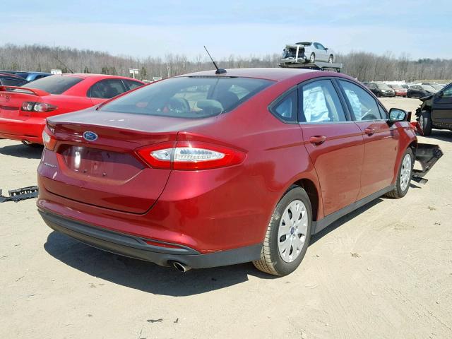 3FA6P0G75DR253299 - 2013 FORD FUSION S RED photo 4