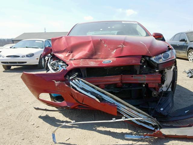 3FA6P0G75DR253299 - 2013 FORD FUSION S RED photo 9