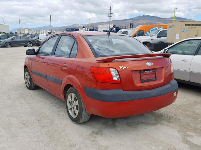 KNADE123076261777 - 2007 KIA RIO BASE RED photo 3