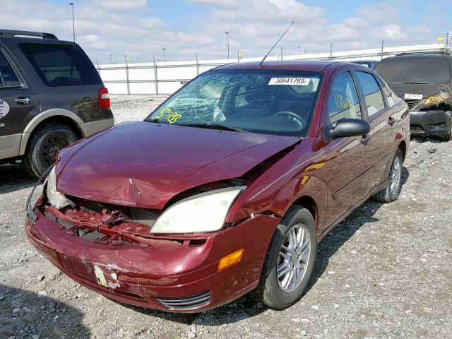 1FAFP34N47W122421 - 2007 FORD FOCUS ZX4 MAROON photo 2