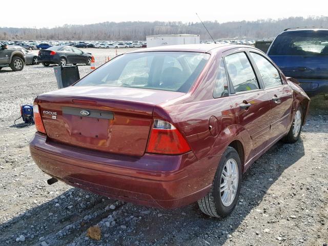 1FAFP34N47W122421 - 2007 FORD FOCUS ZX4 MAROON photo 4