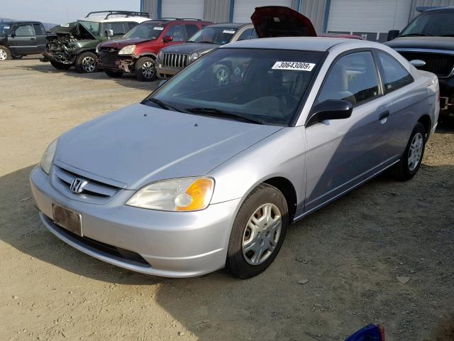 1HGEM21232L067023 - 2002 HONDA CIVIC DX SILVER photo 2