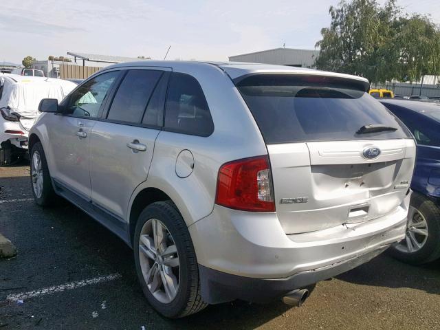 2FMDK3J99DBC54574 - 2013 FORD EDGE SEL SILVER photo 3