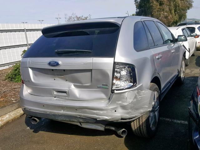 2FMDK3J99DBC54574 - 2013 FORD EDGE SEL SILVER photo 4