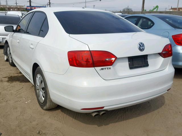 3VW2K7AJ8EM414356 - 2014 VOLKSWAGEN JETTA BASE WHITE photo 3