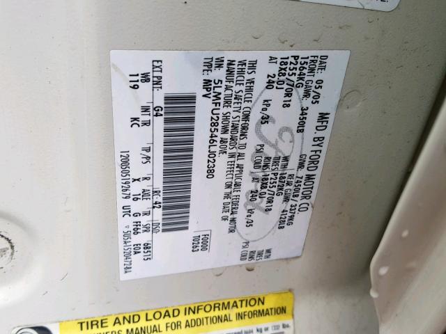 5LMFU28546LJ02380 - 2006 LINCOLN NAVIGATOR Krem foto 10