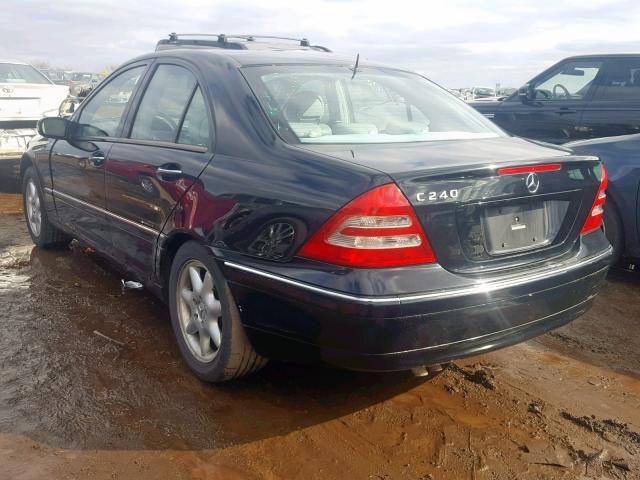 WDBRF61J12F272619 - 2002 MERCEDES-BENZ C 240 BLACK photo 3