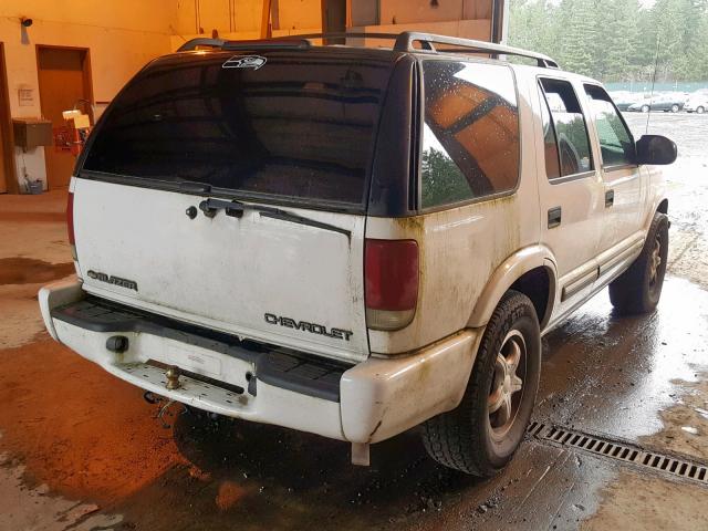 1GNDT13W11K244848 - 2001 CHEVROLET BLAZER WHITE photo 4